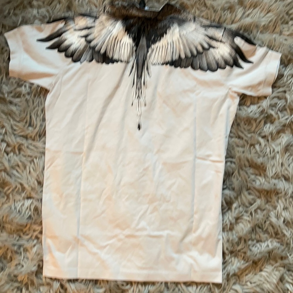 MARCELO BURLON LIGHT GREY COTTON WINGS T Shirt